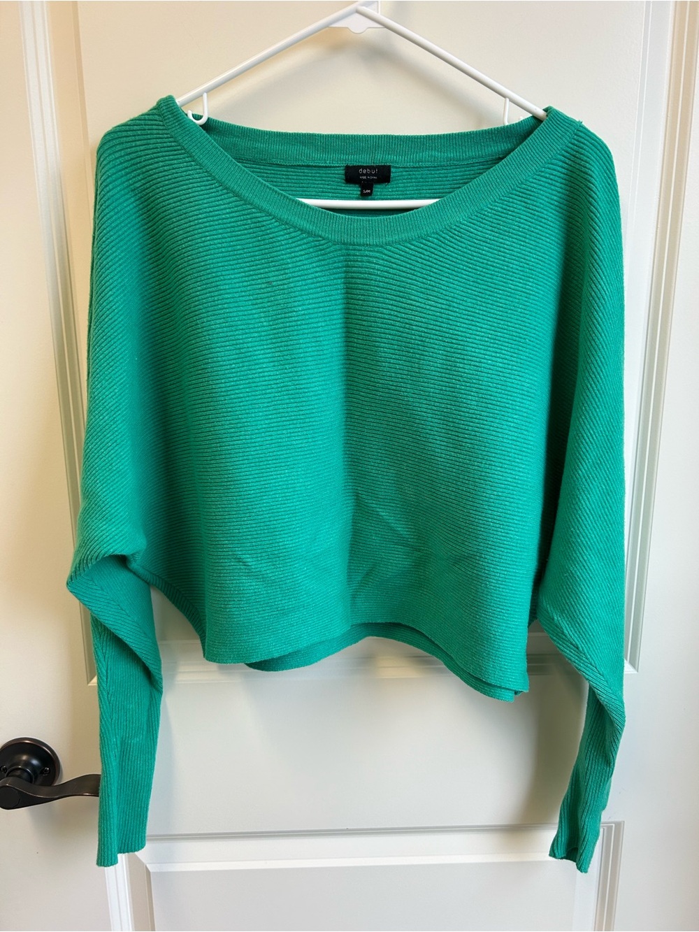 Green Cropped Knit Sweater Sm/Med